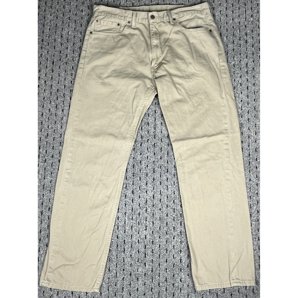 Levis‎ 505 Mens Size 38X32 (35x31)  Khaki 100% Cotton EUC Zipper Button